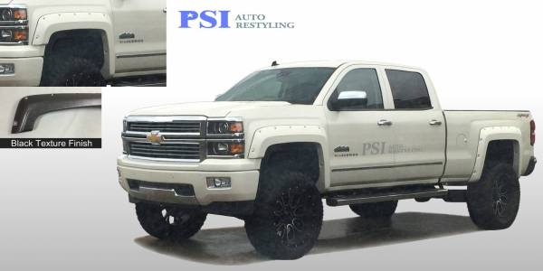 PSI - 2014 Chevrolet Silverado 1500 Pocket Rivet Style Textured Fender Flares