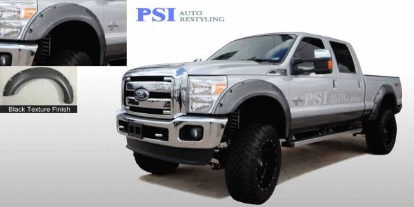 PSI - 2012 Ford F-250 Super Duty Pocket Rivet Style Textured Fender Flares